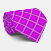 Plum Lila Diamond Geometrie Krawatte (Gerollt)