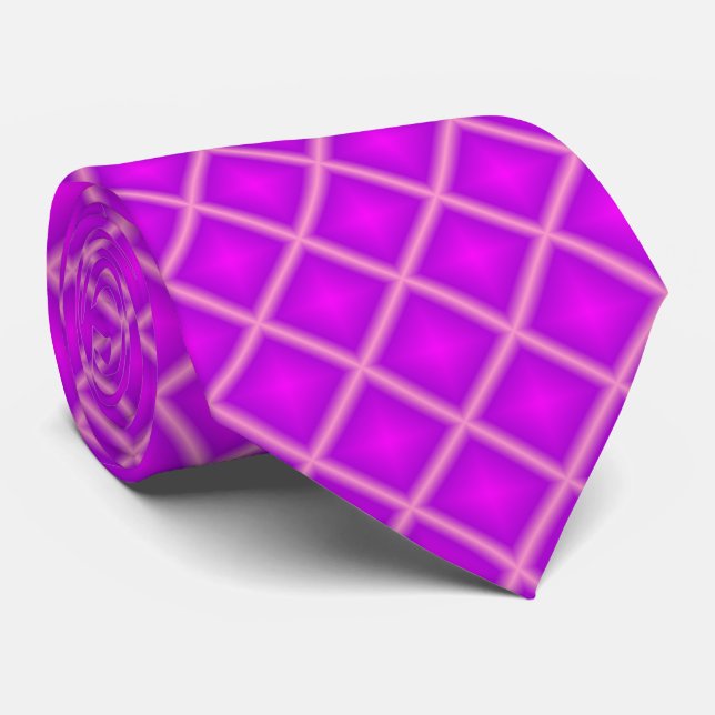 Plum Lila Diamond Geometrie Krawatte (Gerollt)
