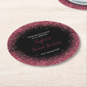 Plum Lila Dress Imitate Glitzer Sweet 16 Birthday Runder Pappuntersetzer (Angewinkelt)