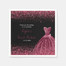 Plum Lila Dress Imitate Glitzer Sweet 16 Birthday