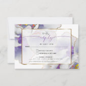 Plum Lila Fantasy Peony RSVP Card (Vorderseite)