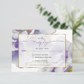 Plum Lila Fantasy Peony RSVP Karte (Stehend Vorderseite)