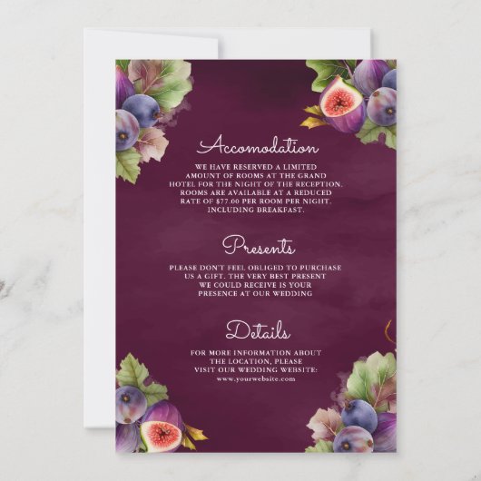 Plum Lila Fig Mason Jar Alles in einer Hochzeit Einladung (Rückseite)