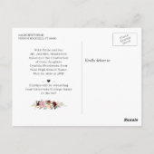 Plum Lila Floral Foto Abschluss Ankündigung Postkarte (Rückseite)