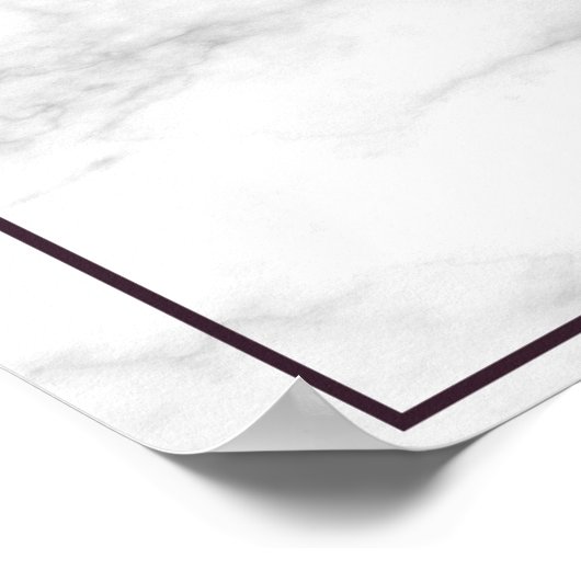 Plum Lila Floral Marble Wedding Program Poster (Ecke)