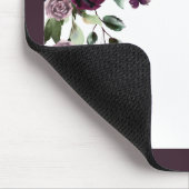 Plum Lila floral Script Name Monogram Initial Mousepad (Ecke)