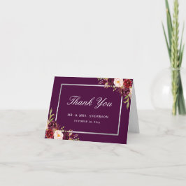 Plum Lila Floral Silver Gray Wedding Danke