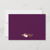 Plum Lila floral Silver Gray Wedding RSVP Karte (Rückseite)