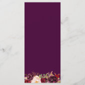 Plum Lila Floral Silver Grey Wedding Menu Card Menükarte (Rückseite)