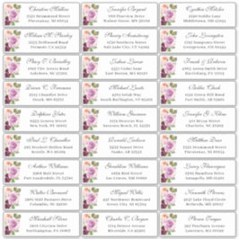 Plum Lila Floral Wedding Guest Address Aufkleber