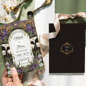 Plum Lila florale gotische Jugendstil-Hochzeit Einladung