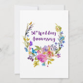 Plum Lila Garden 50. Hochzeitsfeier Party Einladung (Rückseite)