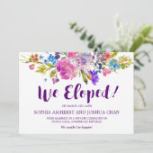 Plum Lila Garden Elopement Announcards Ankündigung (Stehend Vorderseite)