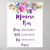 Plum Lila Garden Mimosa Bar Sign Poster (Vorne)