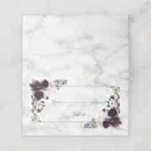 Plum Lila Gold Floral Platzkarte (Außenseite Aufgefaltet)