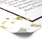 Plum Lila Gold florale Marmor Hochzeitssitze Poster (Ecke)