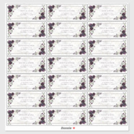 Plum Lila Gold Marble Hochzeit im Herbst Guest Add Aufkleber