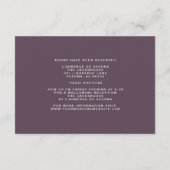 Plum Lila Gold Marmor Abstrakte Wasserfarbe Begleitkarte (Rückseite)