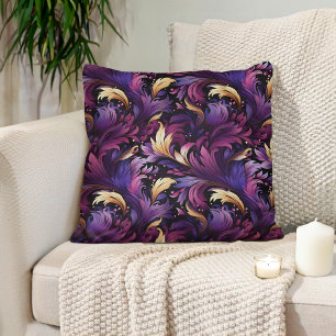 Plum Lila Gold Verziert Barock Kissen