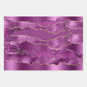 Plum lila Goldfolie Glitzer elegant elegant Geschenkpapier Set (Vorderseite 3)