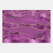 Plum lila Goldfolie Glitzer elegant elegant Geschenkpapier Set (Vorderseite 2)