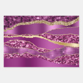 Plum lila Goldfolie Glitzer elegant elegant Geschenkpapier Set (Vorderseite)