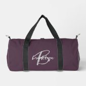 Plum Lila-Graue Schriftzeichen Duffle Bag (Vorderseite)