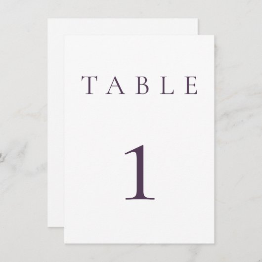 Plum Lila Hochzeit/Tischnummer von Veranstaltungen (Vorne/Hinten)