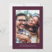 Plum Lila & Indigo Blue Elegante Blumenhochzeit Save The Date (Rückseite)