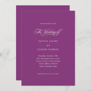 Plum Lila   Italienische Hochzeit Einladung