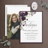 Plum Lila Lavender Mauve Floral Watercolor Foto Einladung
