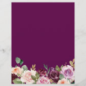 Plum Lila Liebe Floral Brautparty Bingo Game Flyer (Hinten)