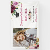PLUM Lila Lilac Floral Graduate Party Banner (Vertikal)