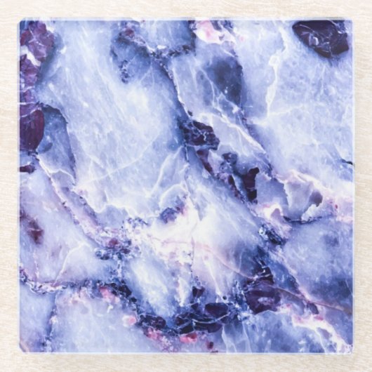 Plum Lila Marmorglas-Untersetzer Glasuntersetzer (Vorderseite)