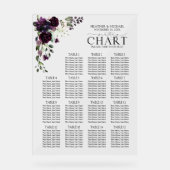 Plum Lila Mauve Floral Empfang Sitzplatz Acrylschild (Vorderseite)