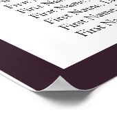 Plum Lila Mauve Floral Empfang Sitzplatz Poster (Ecke)