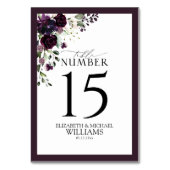Plum Lila Mauve Floral Watercolor Empfang Tischnummer (Rückseite)