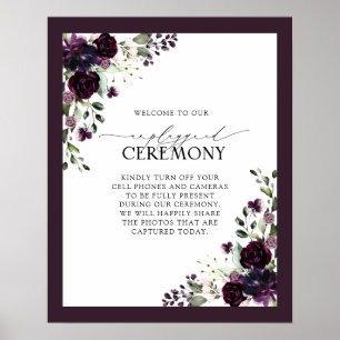 Plum Lila Mauve Floral Watercolor nicht gesteckt Poster