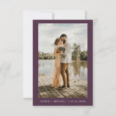 Plum Lila Minimalistische Elegante Foto Hochzeit Einladung (Vorderseite)