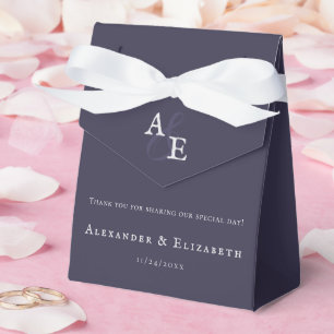 Plum Lila Minimalistische Monogramm-Hochzeit Geschenkschachtel