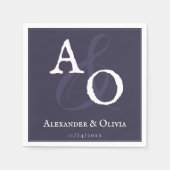Plum Lila Minimalistische Monogramm-Hochzeit Serviette (Vorderseite)