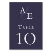 Plum Lila Minimalistische Monogramm-Hochzeit Tischnummer (Rückseite)