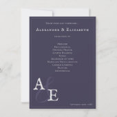 Plum Lila Minimalistisches Monogramm Programm (Vorderseite)