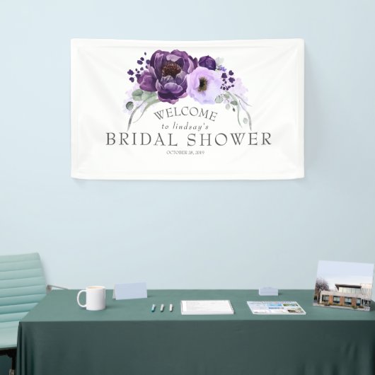 Plum Lila Modernes Bohemisches Brautparty Banner (Messeveranstaltung)