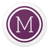 Plum Lila Monogram Personalisiert Drawer Knoblauch Keramikknauf (Vorderseite)