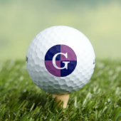 Plum Lila Navy Blue LG Schachbrett Monogram Golfball (Insitu T-Shirt)