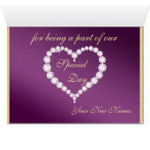 Plum Lila Peacock Dankeschön Karte (Innenansicht Horizontal (Unten))