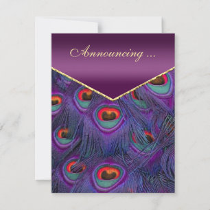 Plum Lila Peacock Hochzeitserklärung Einladung