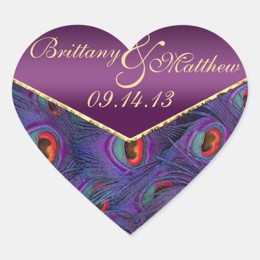 Plum Lila Peacock Umschlag Aufkleber (Vorderseite)