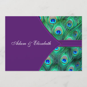 Plum Lila Peacock Wedding Einladung
